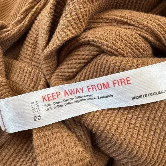 Free People Thermal Hooded Funnel Midi Dress Brown Small